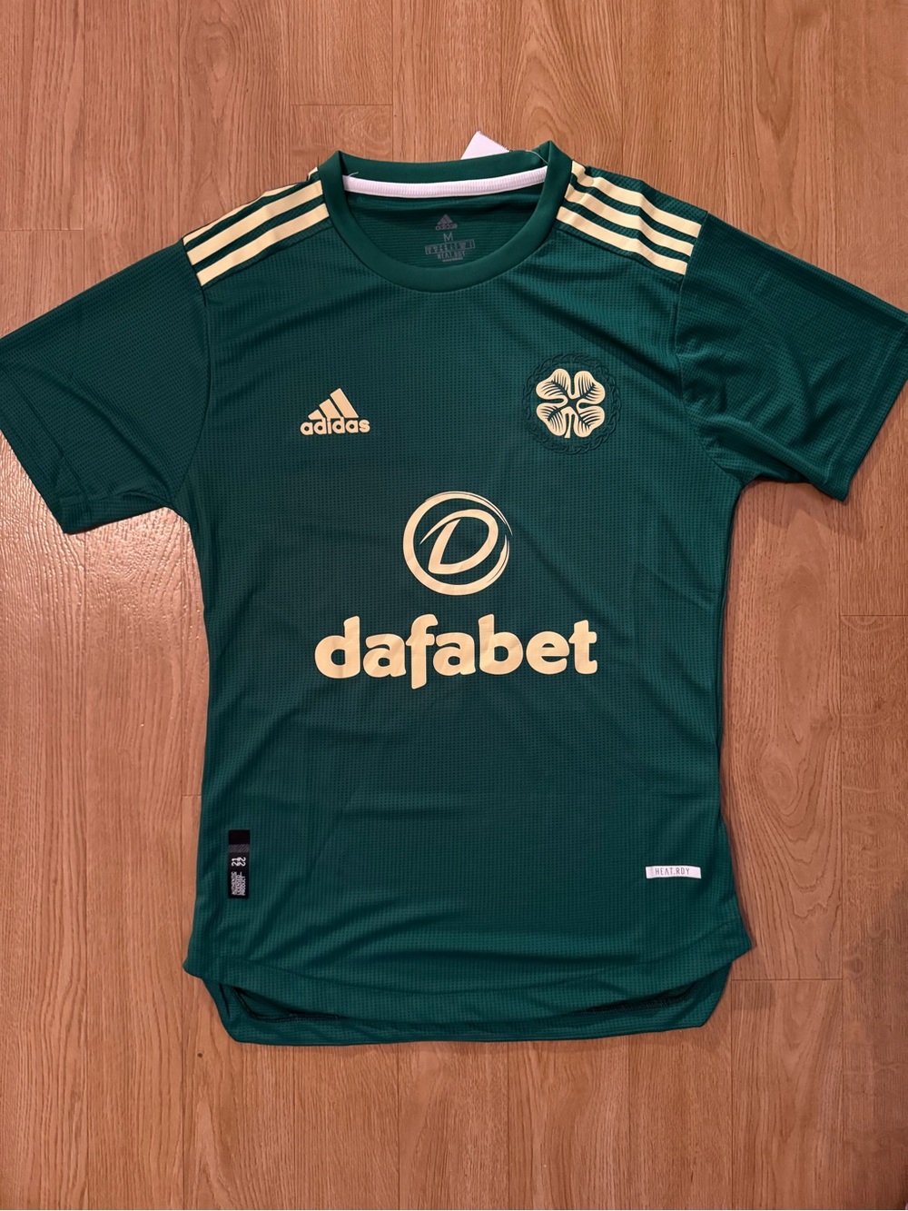 adidas Green Youth Celtic Football Jersey with Yellow Logos